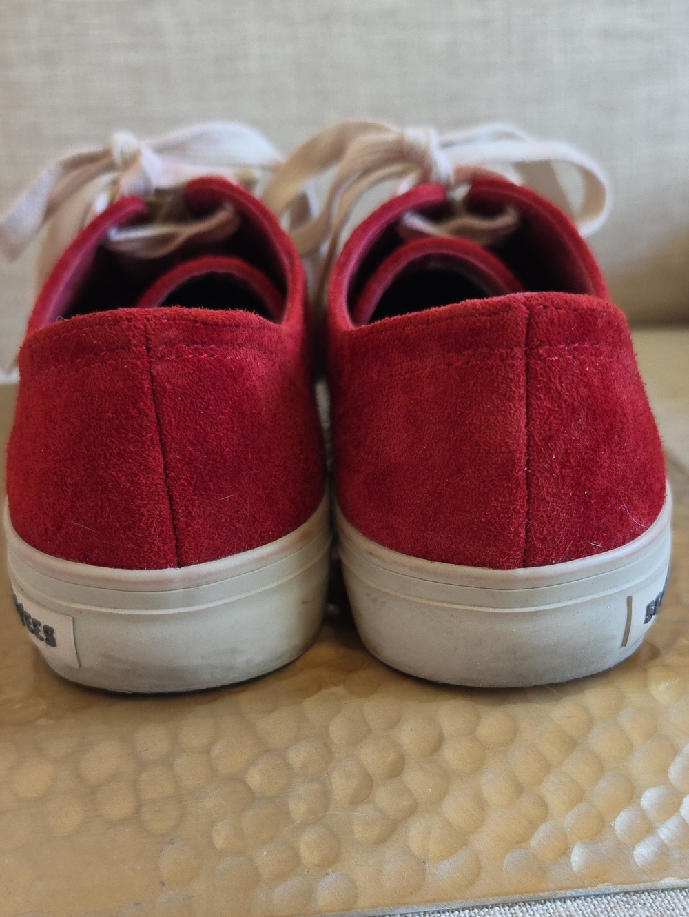 SeaVees Women's Legend Suede Sneakers, Deep Red, 9. - Picture 4 of 9